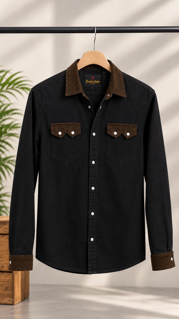 Men's Premium Double Pocket Denim Shirt