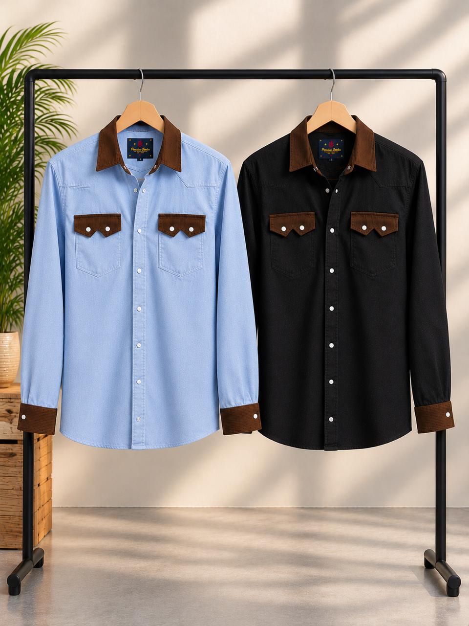 Men's Premium Double Pocket Denim Shirt
