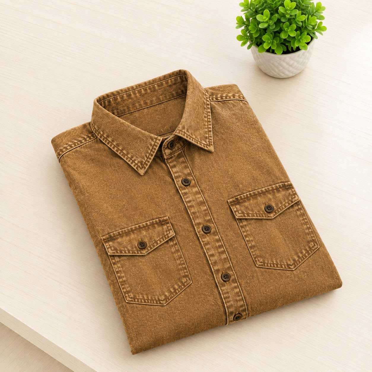 Men's Premium Double Pocket Denim Shirt